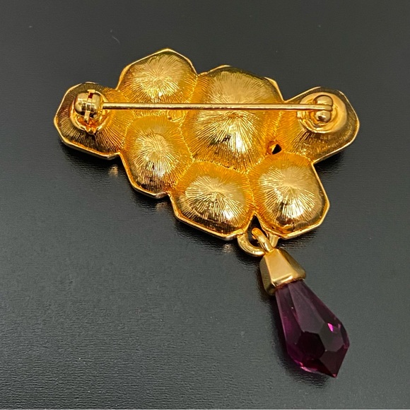 Vintage SWAROVSKI Swan Signed Multicolored Crystal Geometric w/ Teardrop Brooch
